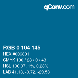 Color code: RGB 0 104 145 | qconv.com