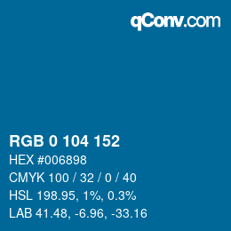 颜色代码: RGB 0 104 152 | qconv.com