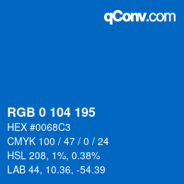 Color code: RGB 0 104 195 | qconv.com