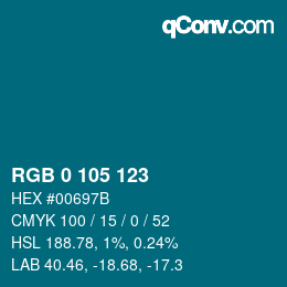 Color code: RGB 0 105 123 | qconv.com
