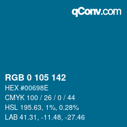 Color code: RGB 0 105 142 | qconv.com