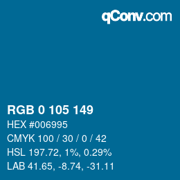 颜色代码: RGB 0 105 149 | qconv.com