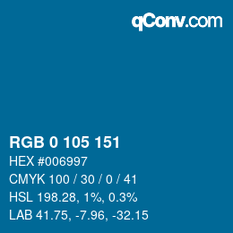 Color code: RGB 0 105 151 | qconv.com