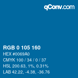 Color code: RGB 0 105 160 | qconv.com