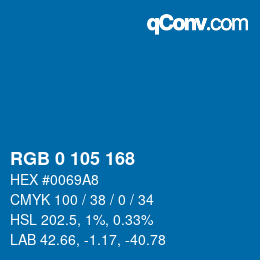 颜色代码: RGB 0 105 168 | qconv.com