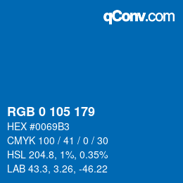 Color code: RGB 0 105 179 | qconv.com