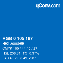 Código de color: RGB 0 105 187 | qconv.com