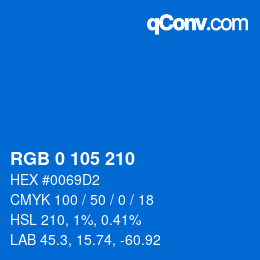 Color code: RGB 0 105 210 | qconv.com