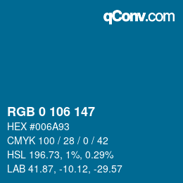 Color code: RGB 0 106 147 | qconv.com