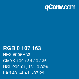 カラーコード: RGB 0 107 163 | qconv.com