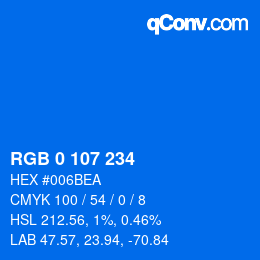 Color code: RGB 0 107 234 | qconv.com