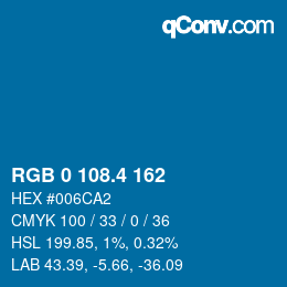 カラーコード: RGB 0 108.4 162 | qconv.com