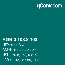 Farbcode: RGB 0 108.8 103 | qconv.com