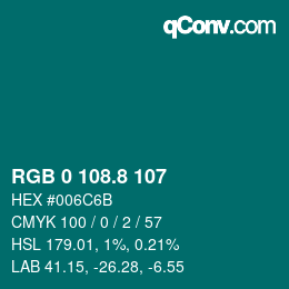 Farbcode: RGB 0 108.8 107 | qconv.com