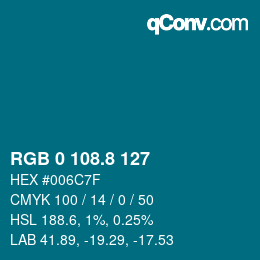 Color code: RGB 0 108.8 127 | qconv.com