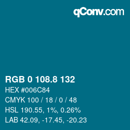 Color code: RGB 0 108.8 132 | qconv.com