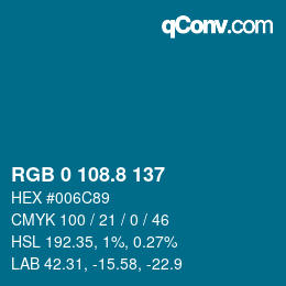 Color code: RGB 0 108.8 137 | qconv.com