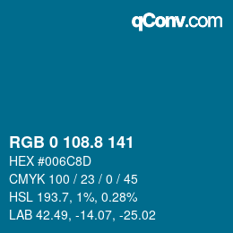 Color code: RGB 0 108.8 141 | qconv.com