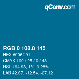 Color code: RGB 0 108.8 145 | qconv.com