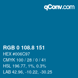 Color code: RGB 0 108.8 151 | qconv.com