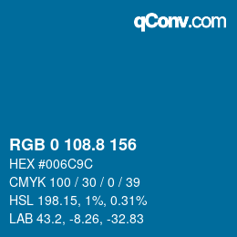 カラーコード: RGB 0 108.8 156 | qconv.com