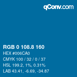 Color code: RGB 0 108.8 160 | qconv.com