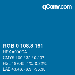 Color code: RGB 0 108.8 161 | qconv.com