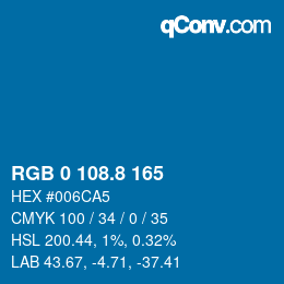 Color code: RGB 0 108.8 165 | qconv.com