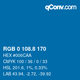 Color code: RGB 0 108.8 170 | qconv.com