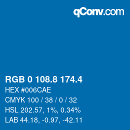 カラーコード: RGB 0 108.8 174.4 | qconv.com