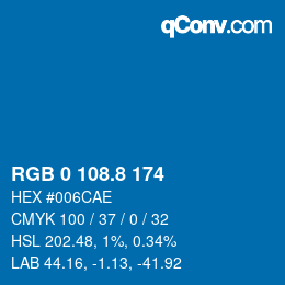 Color code: RGB 0 108.8 174 | qconv.com