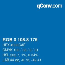 Color code: RGB 0 108.8 175 | qconv.com