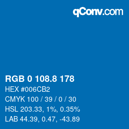 Color code: RGB 0 108.8 178 | qconv.com