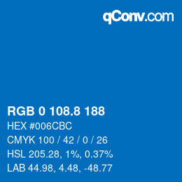 Color code: RGB 0 108.8 188 | qconv.com