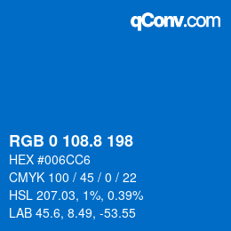 Color code: RGB 0 108.8 198 | qconv.com