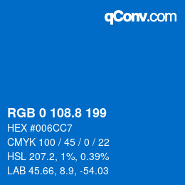 Color code: RGB 0 108.8 199 | qconv.com