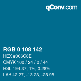 Color code: RGB 0 108 142 | qconv.com