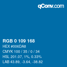 颜色代码: RGB 0 109 168 | qconv.com