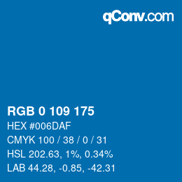 Color code: RGB 0 109 175 | qconv.com