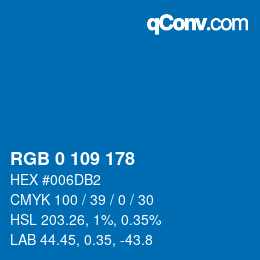 Color code: RGB 0 109 178 | qconv.com