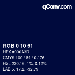 Farbcode: RGB 0 10 61 | qconv.com