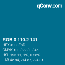 Color code: RGB 0 110.2 141 | qconv.com