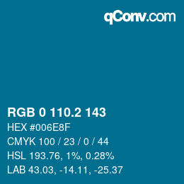 Color code: RGB 0 110.2 143 | qconv.com