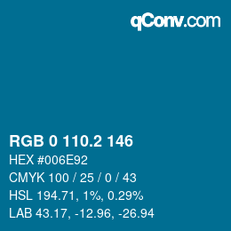 Color code: RGB 0 110.2 146 | qconv.com