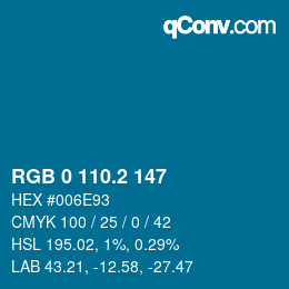 Color code: RGB 0 110.2 147 | qconv.com