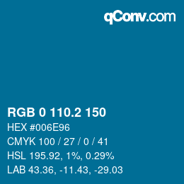 Color code: RGB 0 110.2 150 | qconv.com