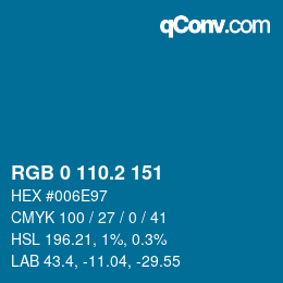 Color code: RGB 0 110.2 151 | qconv.com