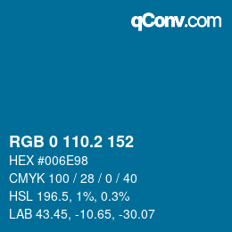 Color code: RGB 0 110.2 152 | qconv.com