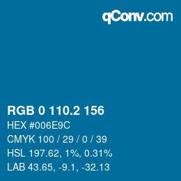 Color code: RGB 0 110.2 156 | qconv.com