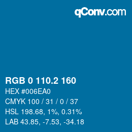 Color code: RGB 0 110.2 160 | qconv.com